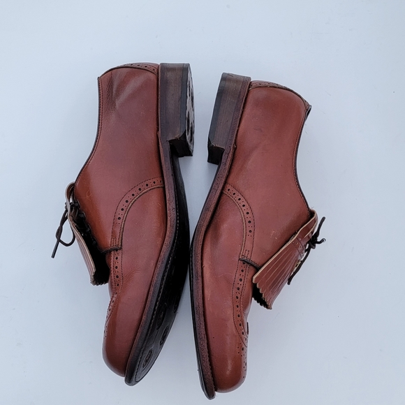 FOOTJOY VINTAGE Kiltie Wingtip Derby men\'s golf shoes Size 10 Cognac main image 10